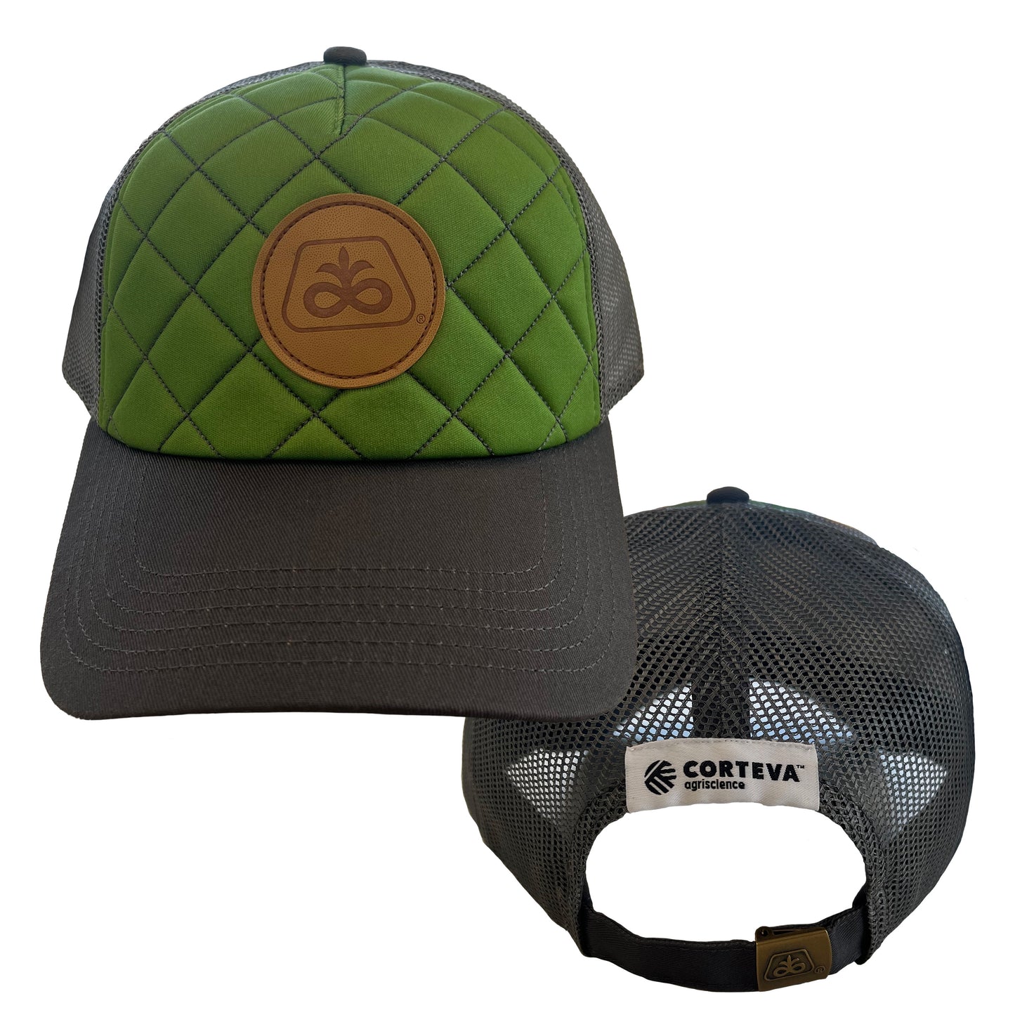 Pioneer/Corteva Trucker Mesh Cap with Leather Patch