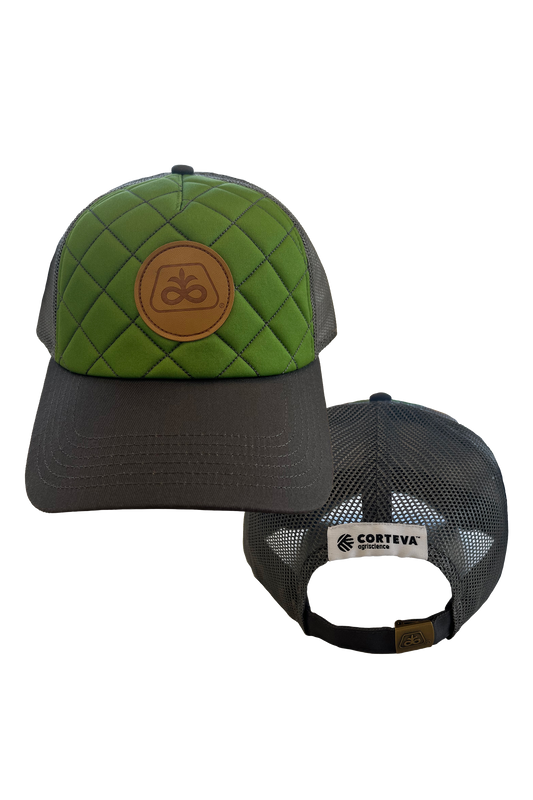 Pioneer/Corteva Trucker Mesh Cap with Leather Patch